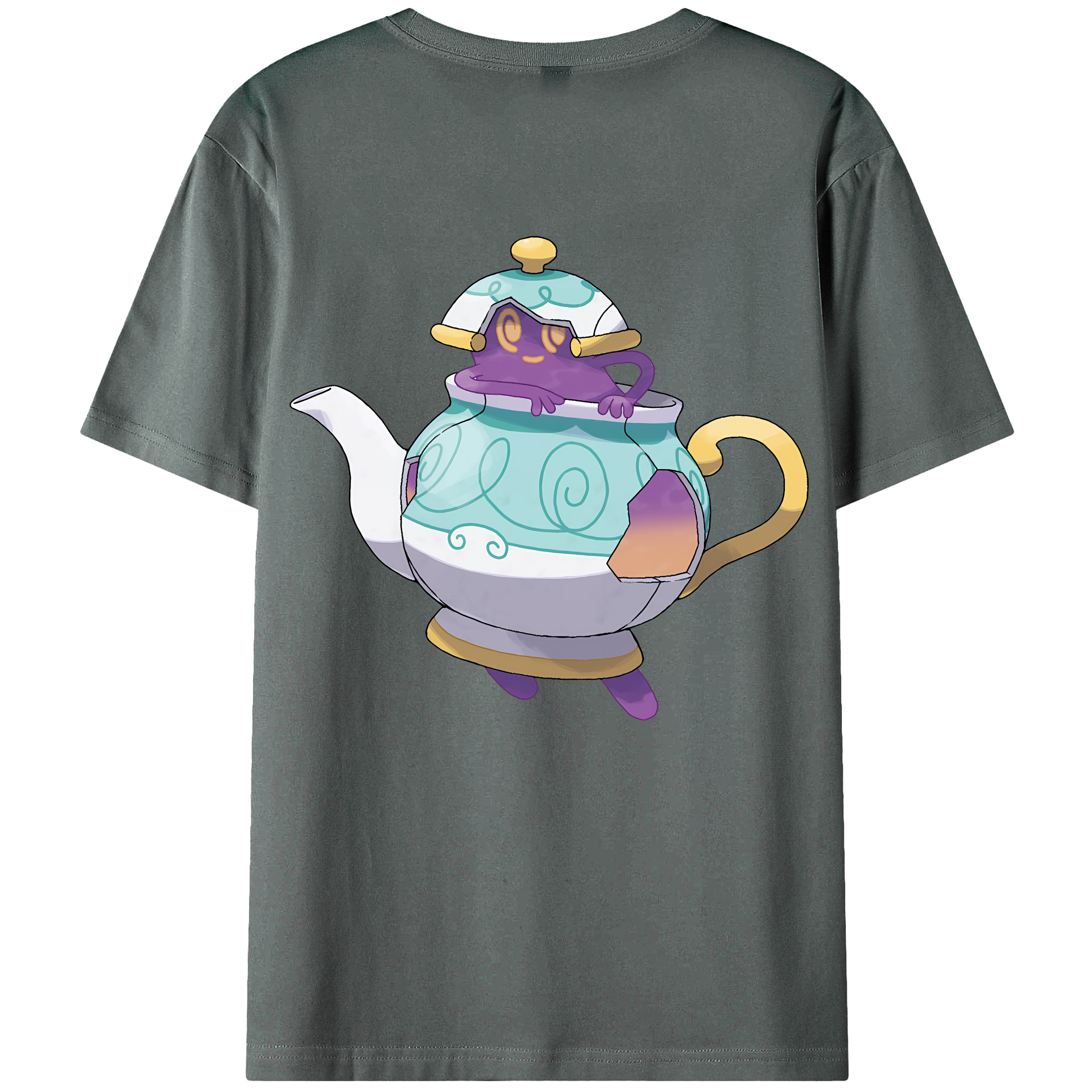 （画像用） ポケットモンスター Pokémon 綿100％ メンズ半袖Tシャツ（バックプリント） 通気性